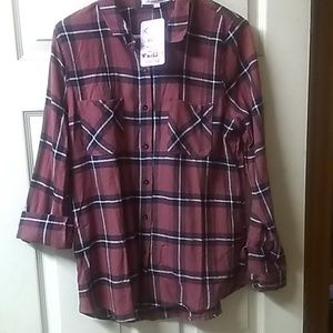 Button down plaid top